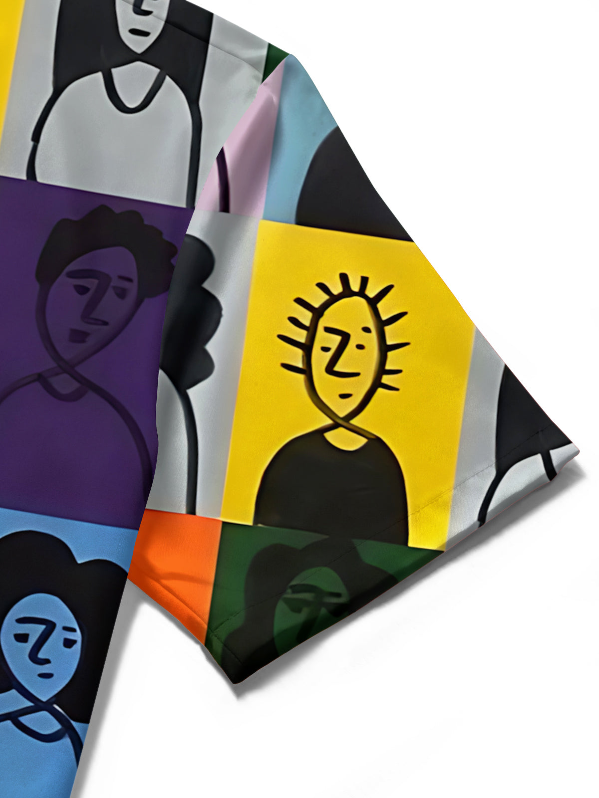 Face Art Print Men's Pocket Short Sleeve Shirts