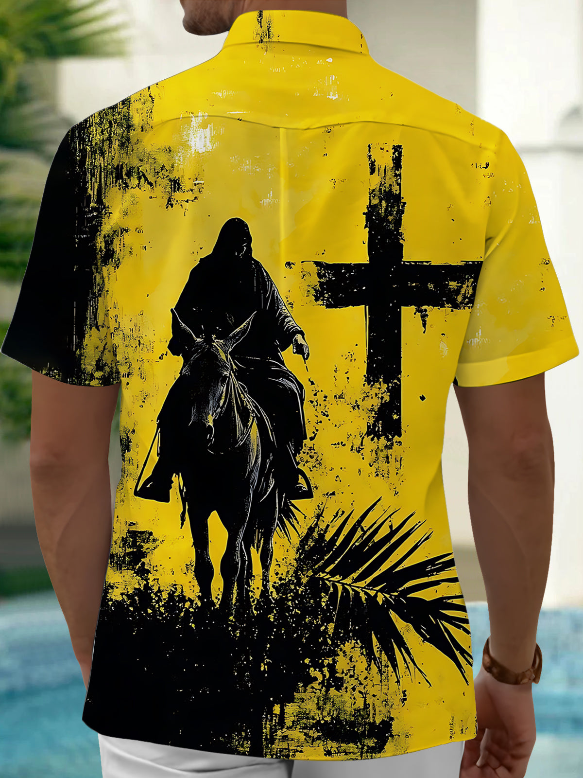 Jesus Christ print Men's Pocket Short Sleeve Shirts
