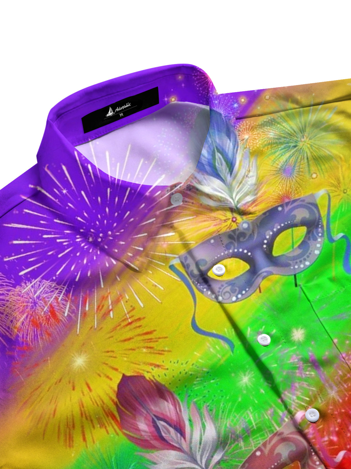 Carnival Gradient Print Men's Pocket Short Sleeve Shirts