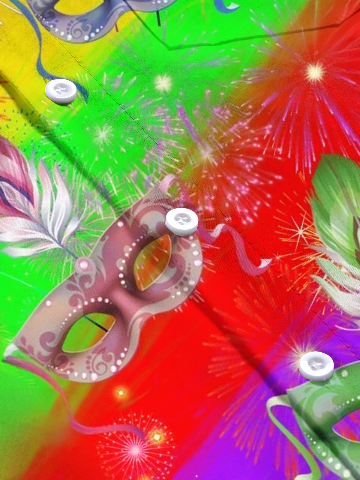 Carnival Gradient Print Men's Pocket Short Sleeve Shirts