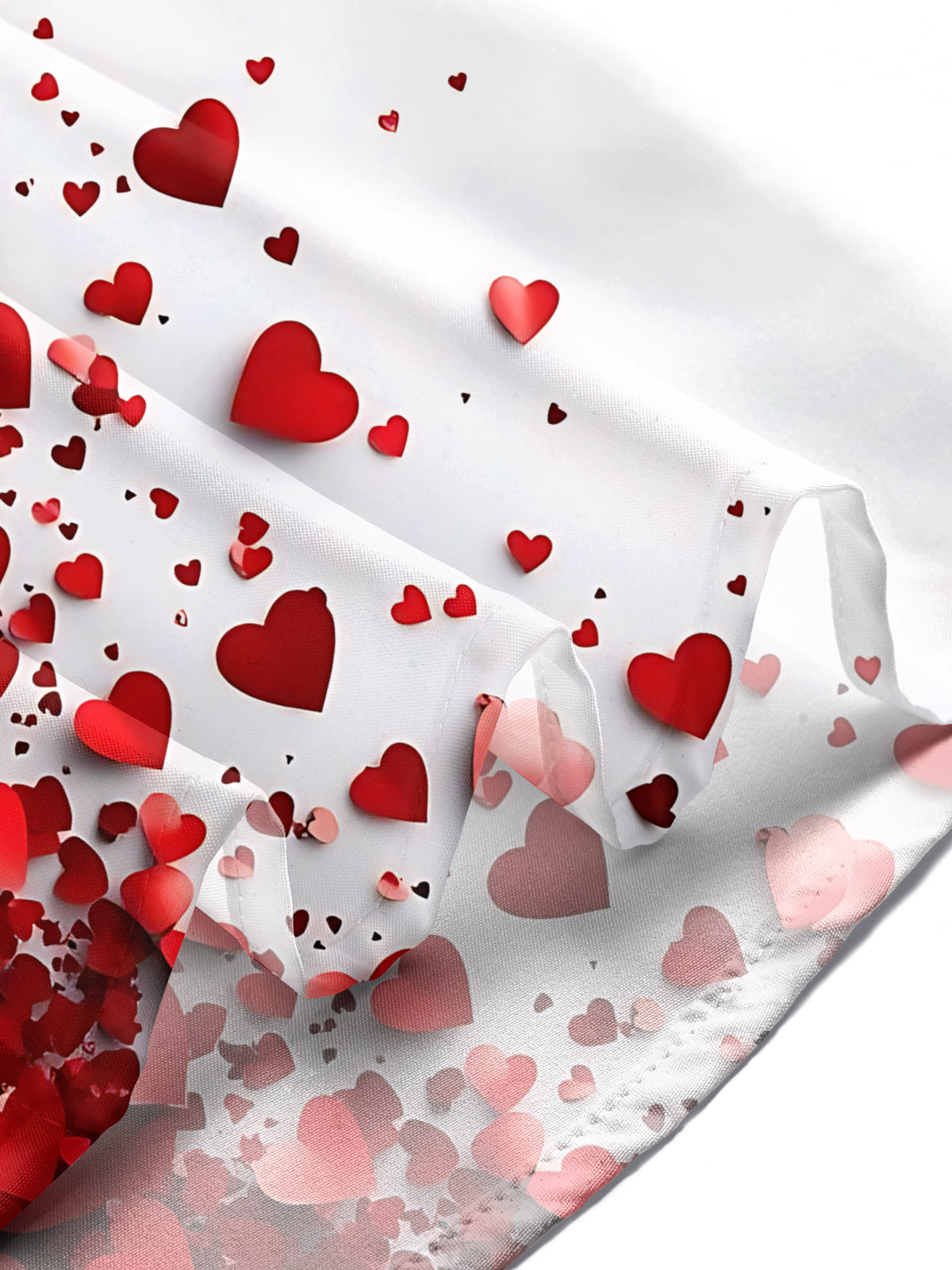 Valentine's Day Heart Print Men's Pocket Short Sleeve Shirts