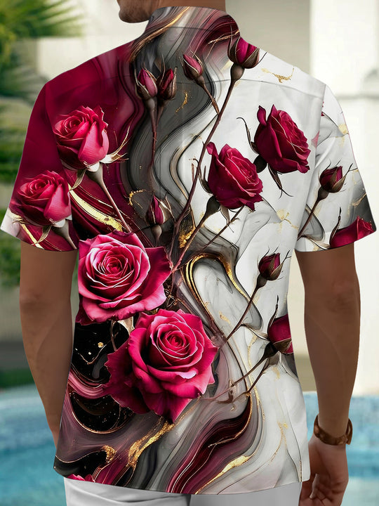 men's heart print shirt back view