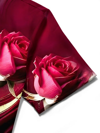 men's Valentine's Day shirt close-up short sleeve