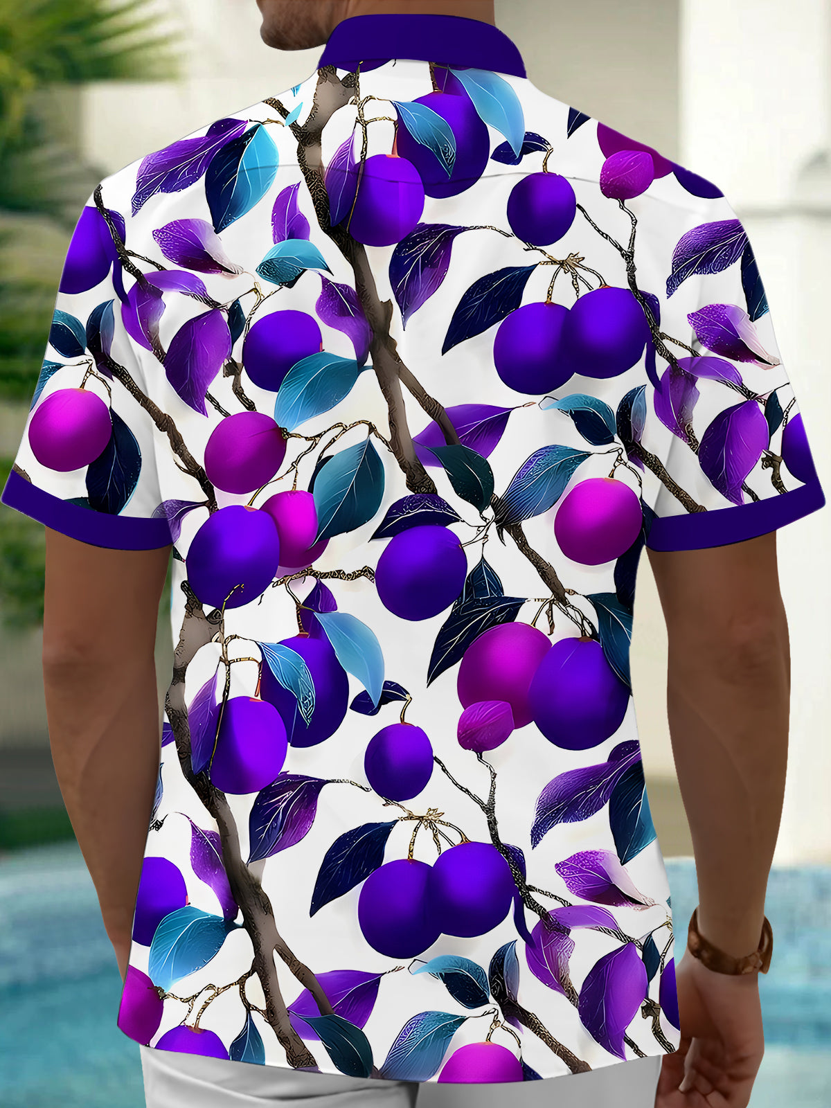 Fruit Prune Men's Pocket Short Sleeve Shirts