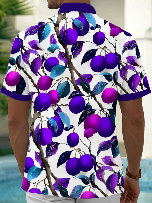 Men's Hawaiian pocket short sleeve shirt back view