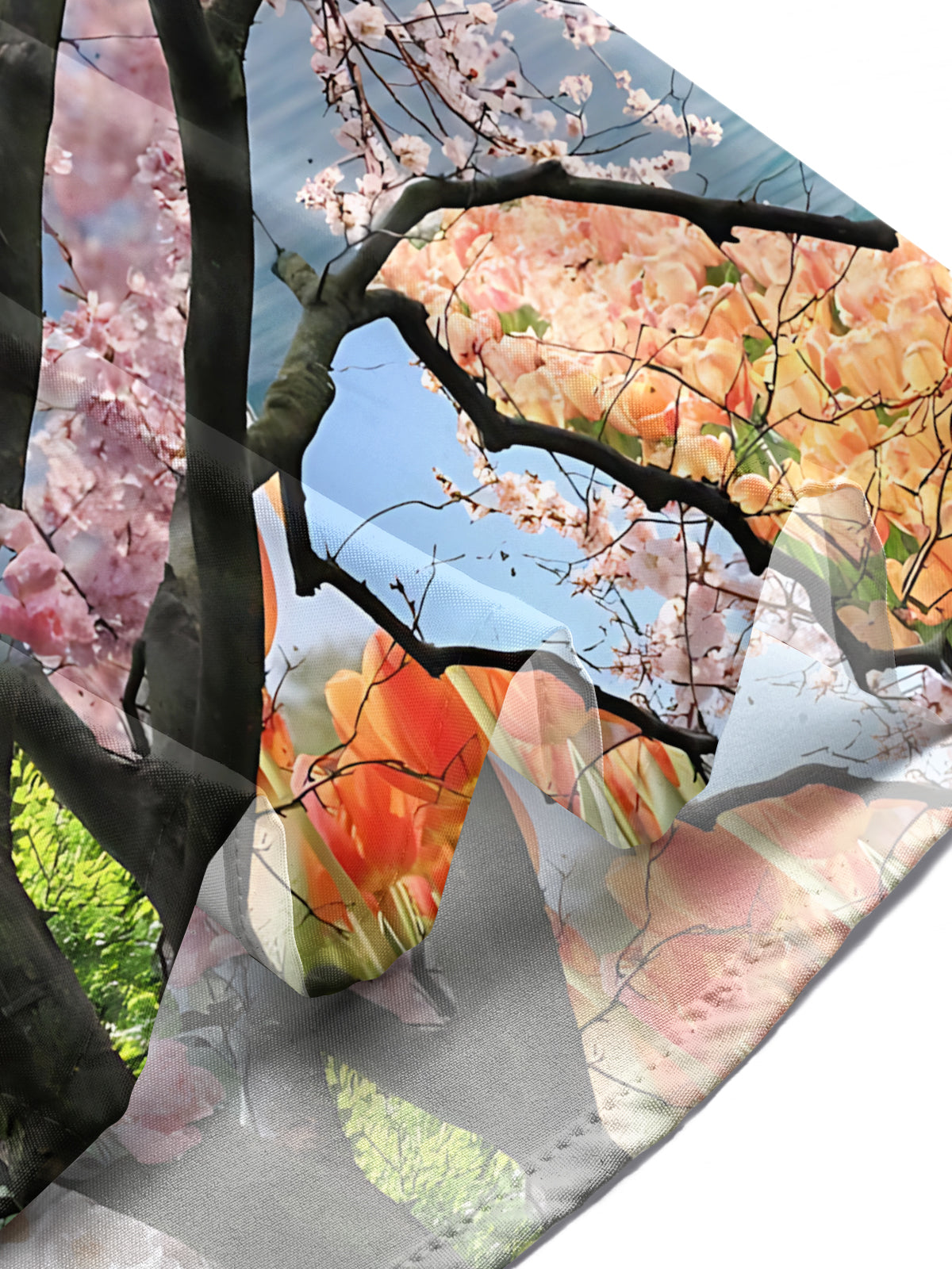 Sakura Print Men's Pocket Short Sleeve Shirts