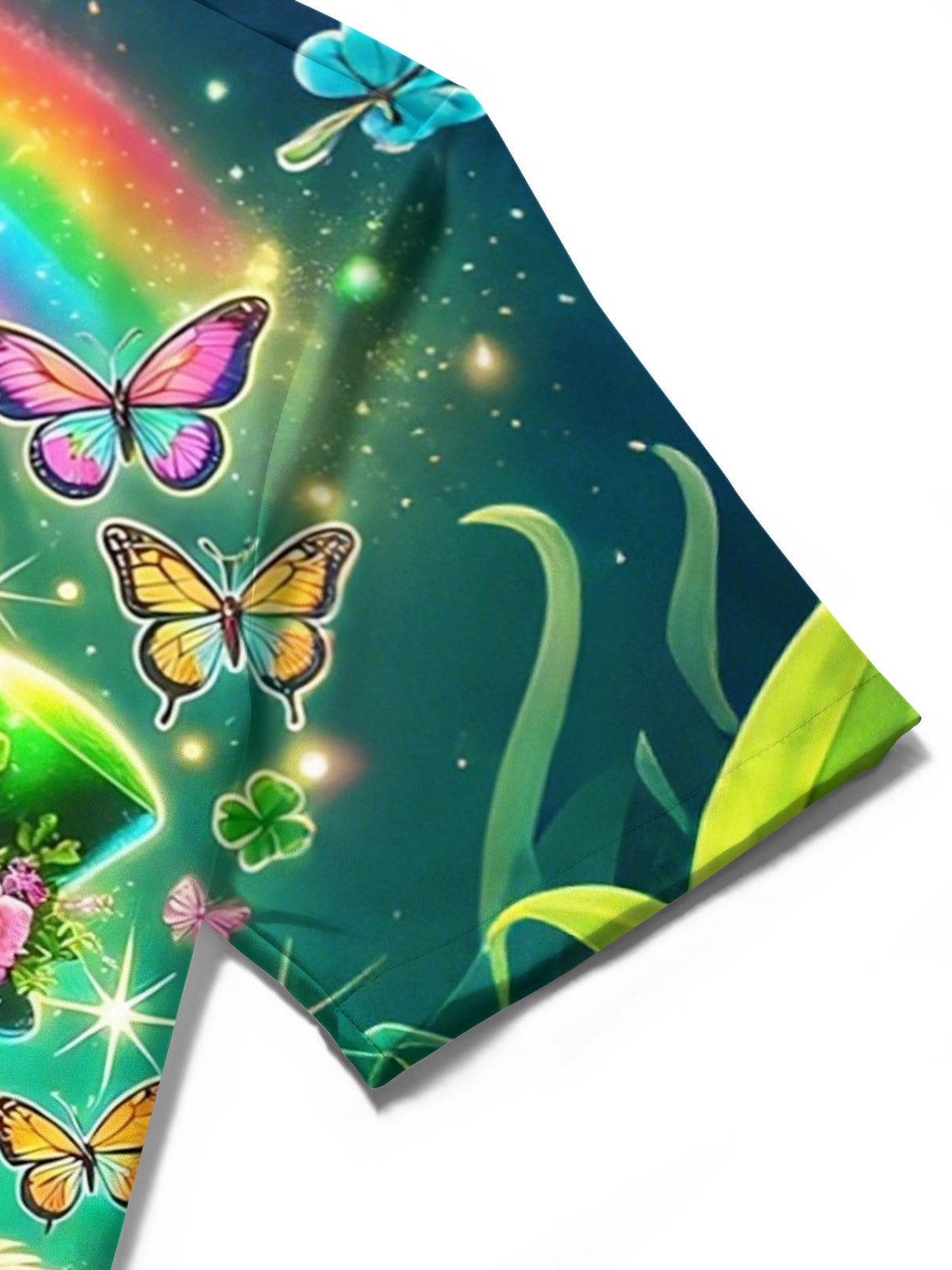 St. Patrick's Flamingo Print Men's Pocket Short Sleeve Shirts