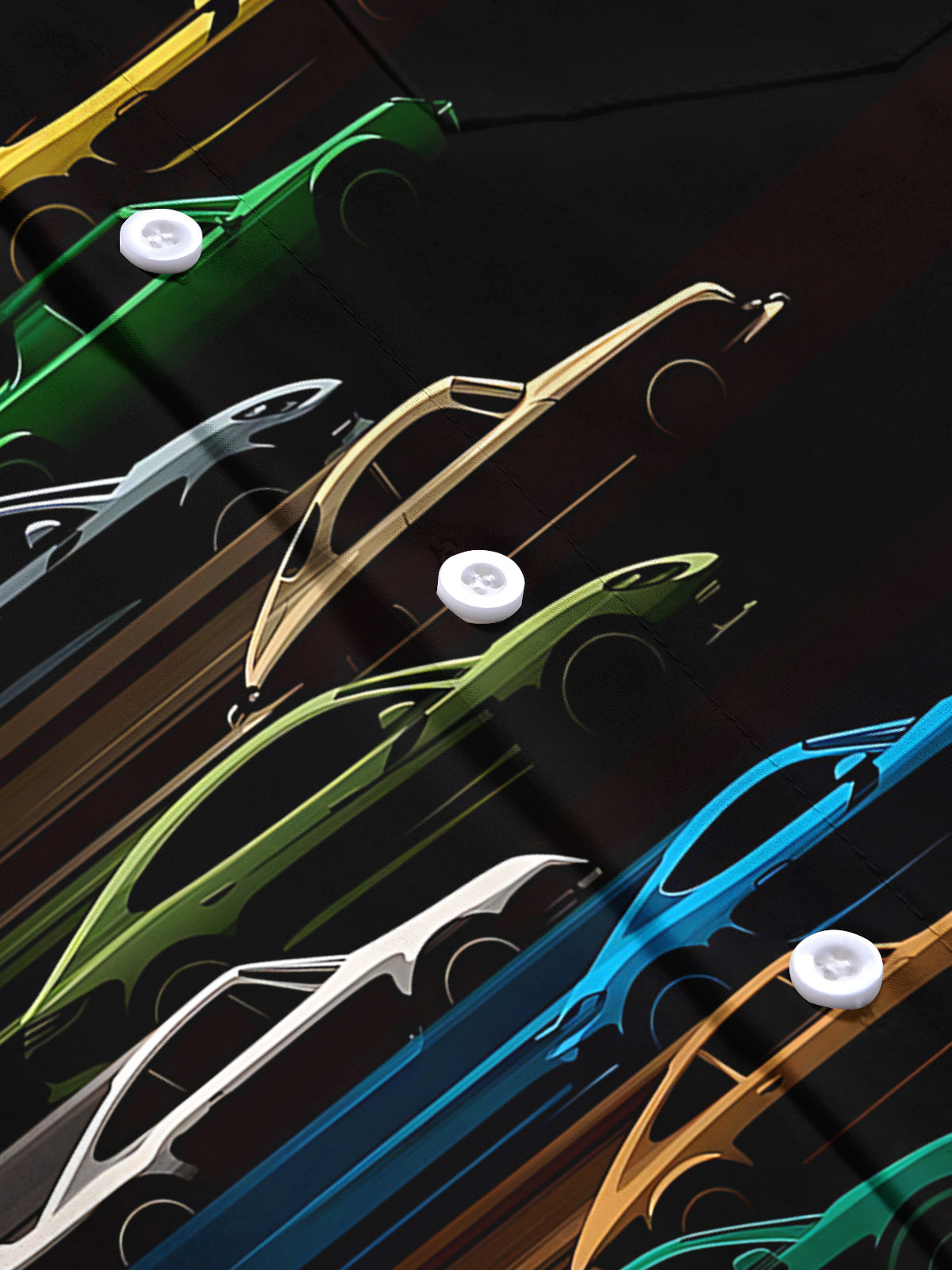 Car Print Men's Pocket Short Sleeve Shirts