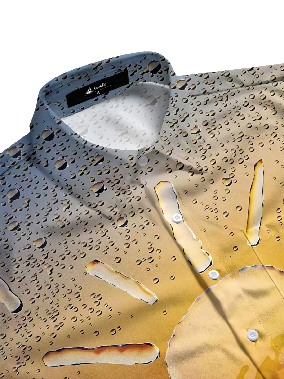 Sun Drop Print Men's Pocket Short Sleeve Shirts