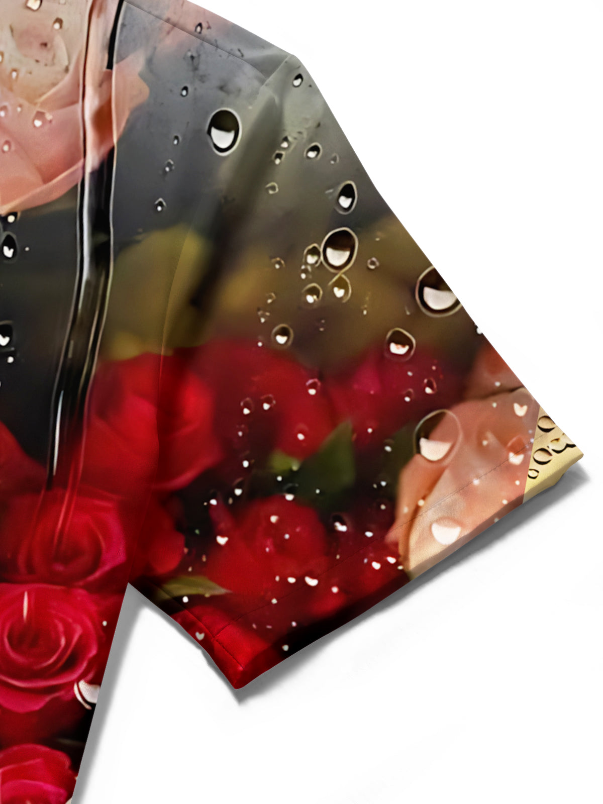 Flower Drop Print Men's Pocket Short Sleeve Shirts