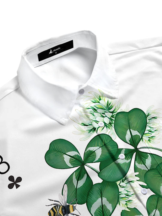 men's printed short sleeve flat lay shirt