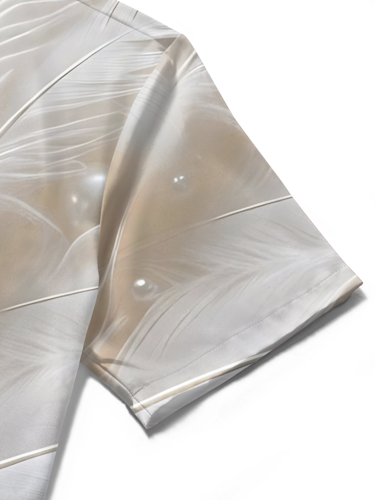 Feather Pearl Print Men's Pocket Short Sleeve Shirts