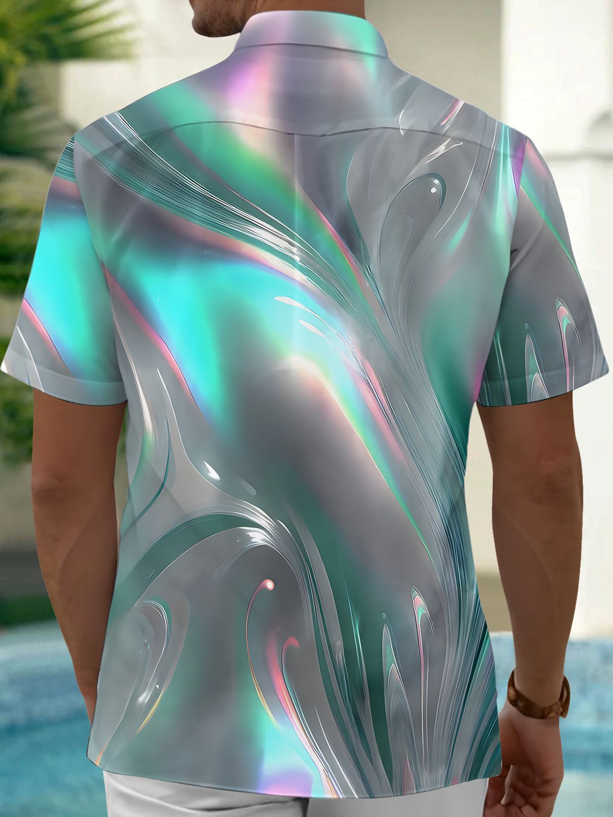 Abstract Men's Pocket Short Sleeve Shirts