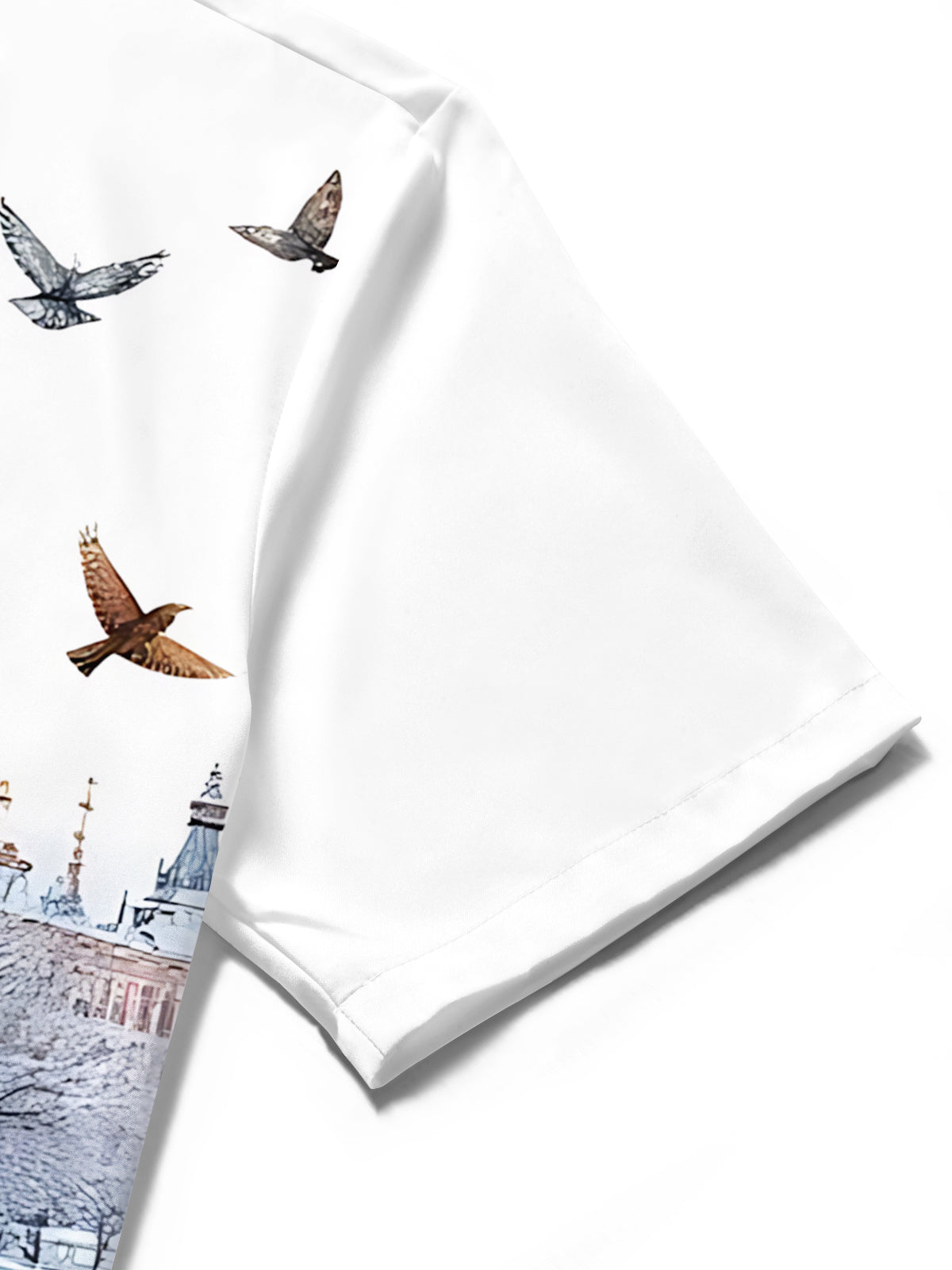 Guitar Building Bird Print Men's Pocket Short Sleeve Shirts