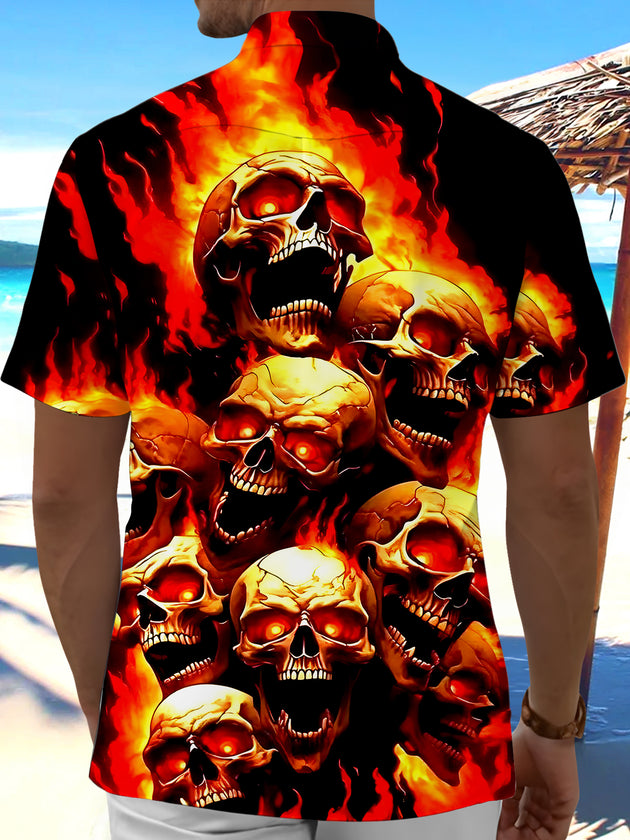 men's skeleton pattern shirt back view