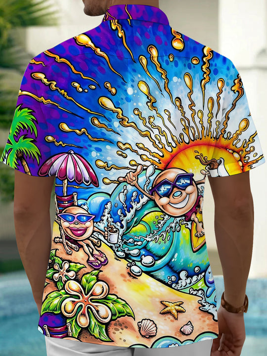 men's aloha shirt back view