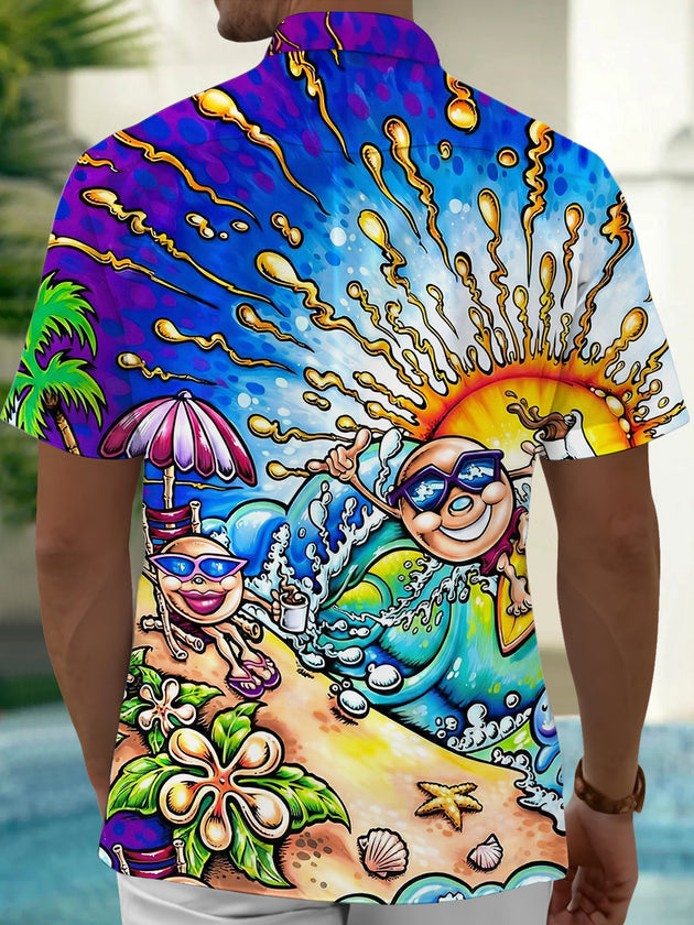 men's aloha shirt back view