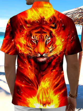 men's animal print shirt back view