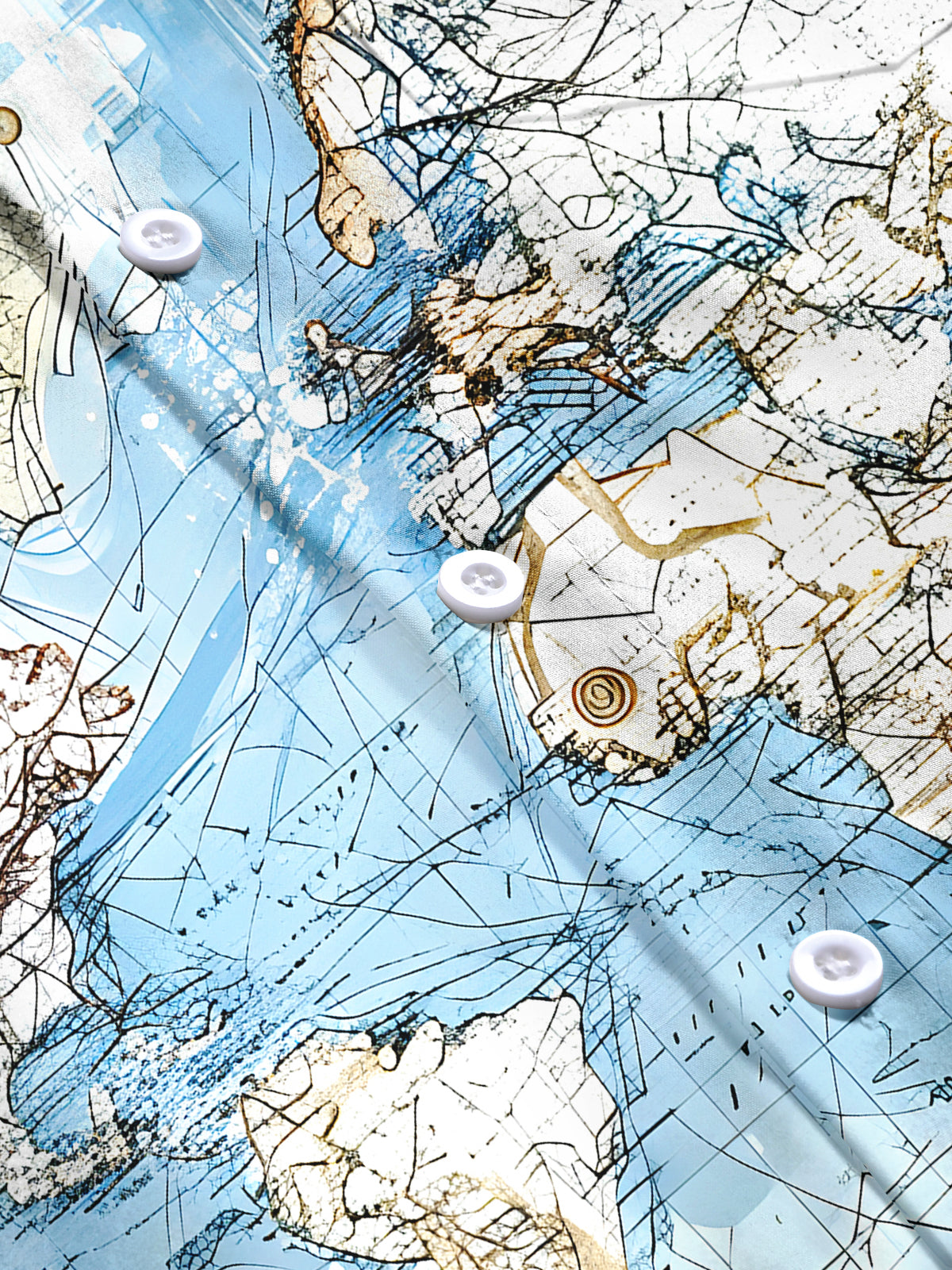 Hawaiian Map Men's Pocket Short Sleeve Shirts