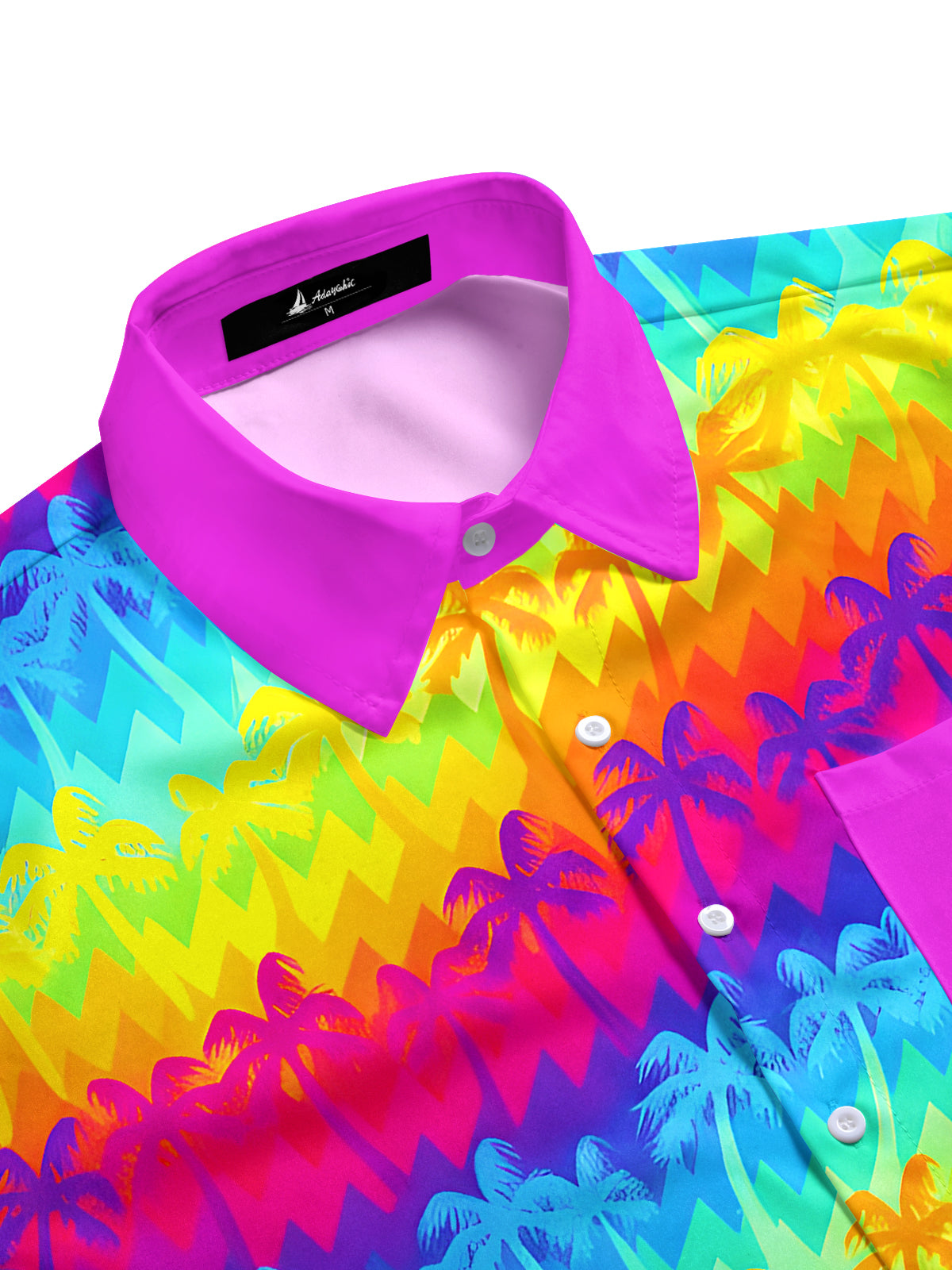 Hawaiian Coconut Tree Men's Pocket Short Sleeve Shirts