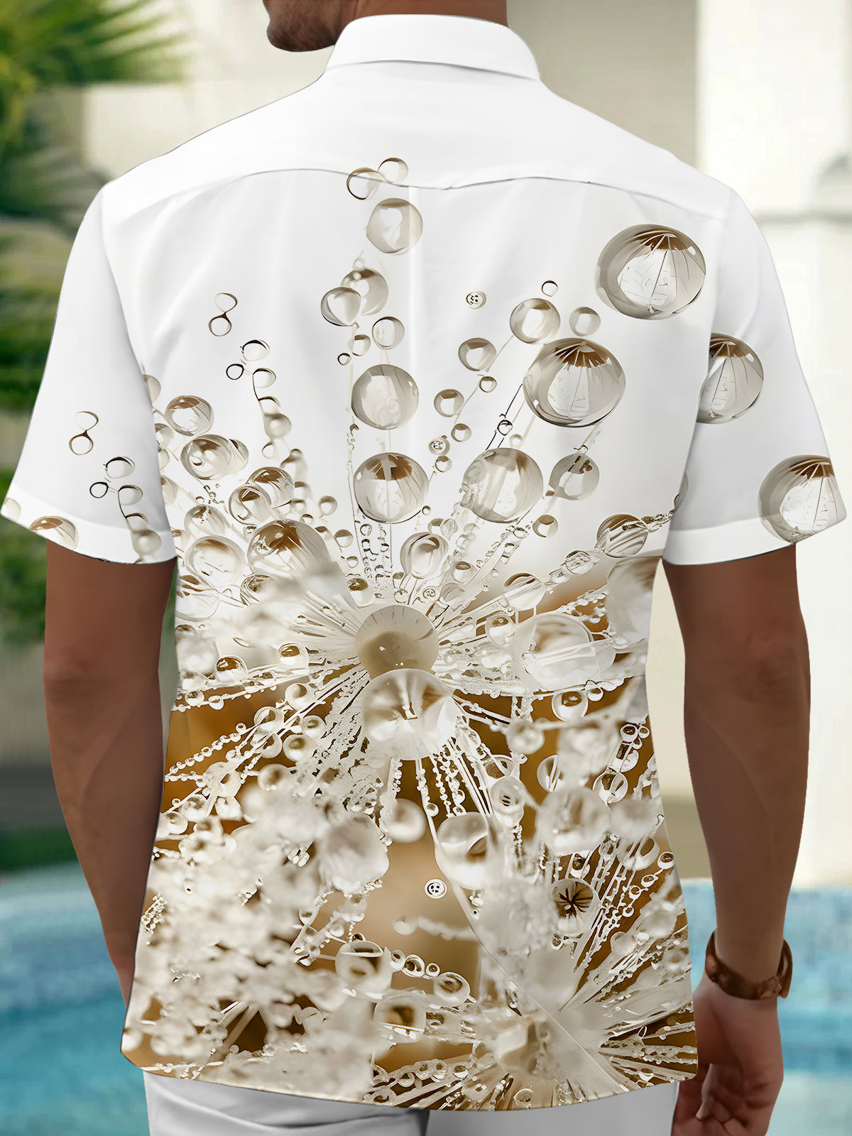 Water Drop Men's Pocket Short Sleeve Shirts