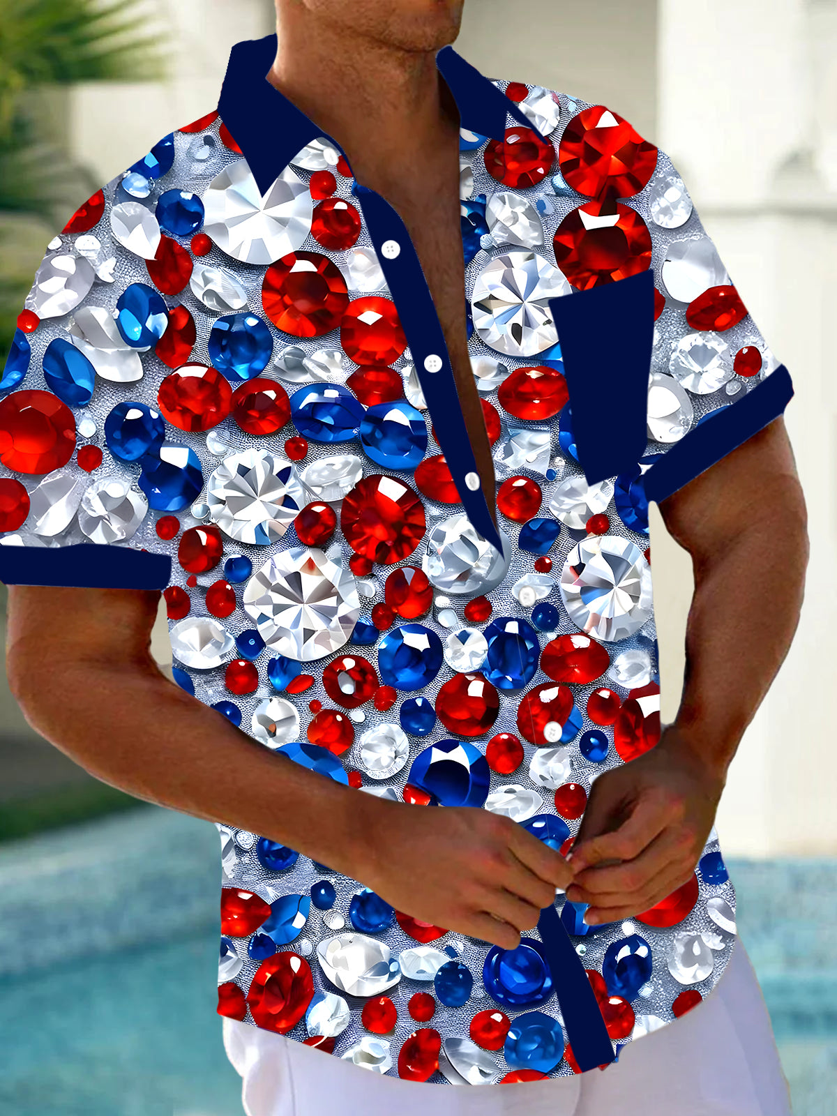 Jewelry Men's Pocket Short Sleeve Shirts