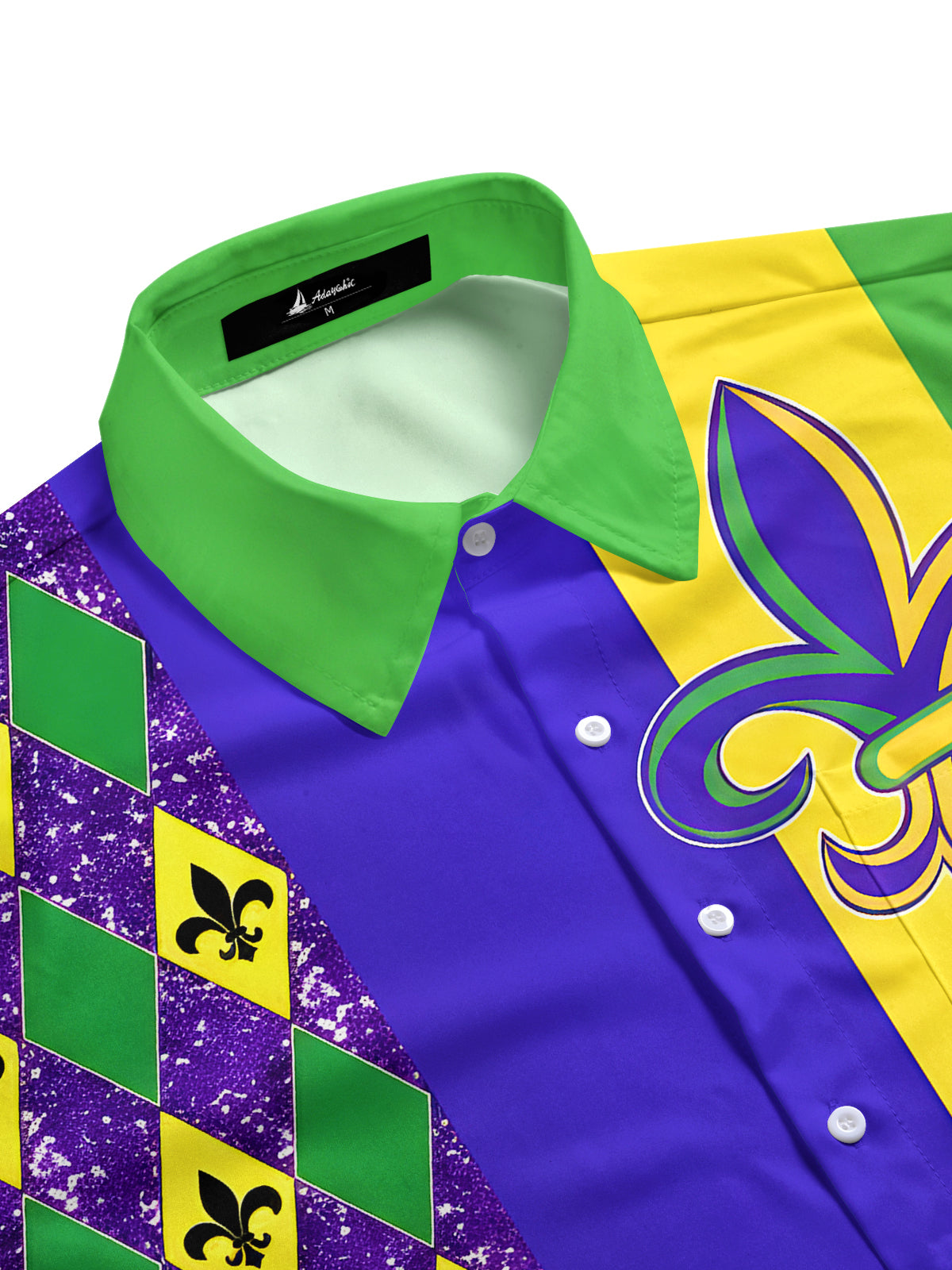 Mardi Gras Men's Pocket Short Sleeve Shirts