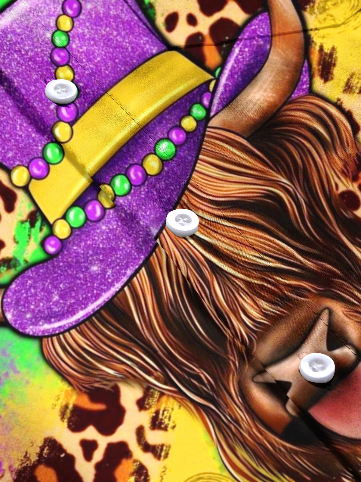 men's Mardi Gras short sleeve flat lay shirt