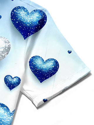 men's Valentine's Day shirt close-up short sleeve
