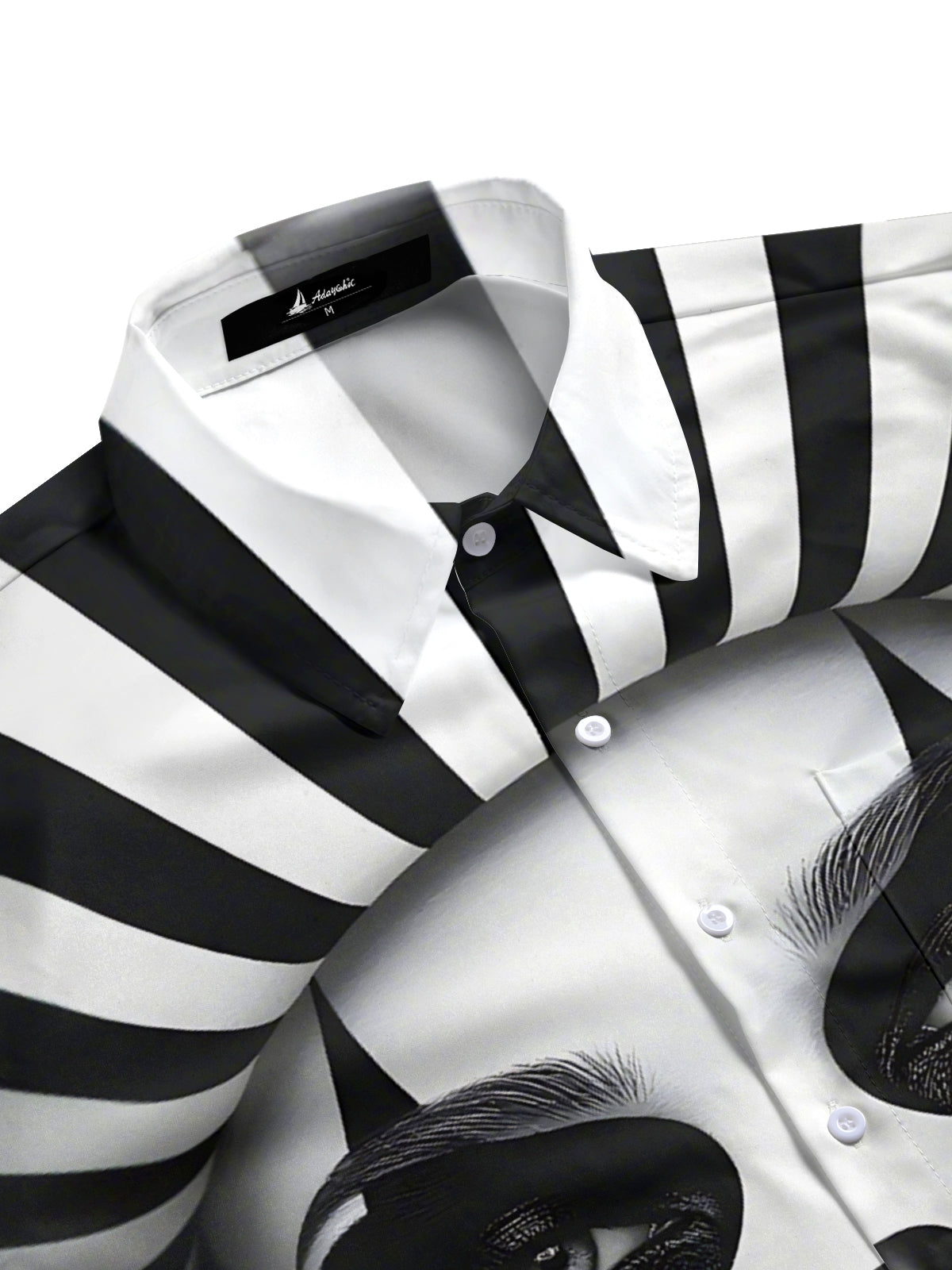 Men's clown art print pocket half sleeve shirt side view