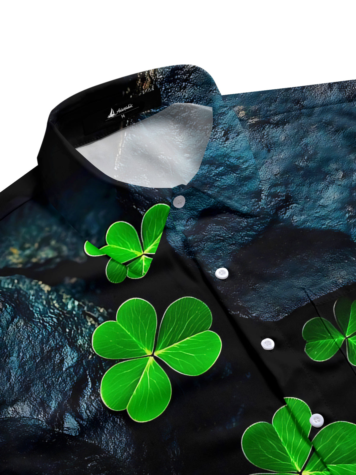 Clover Print Men's Pocket Short Sleeve Shirts