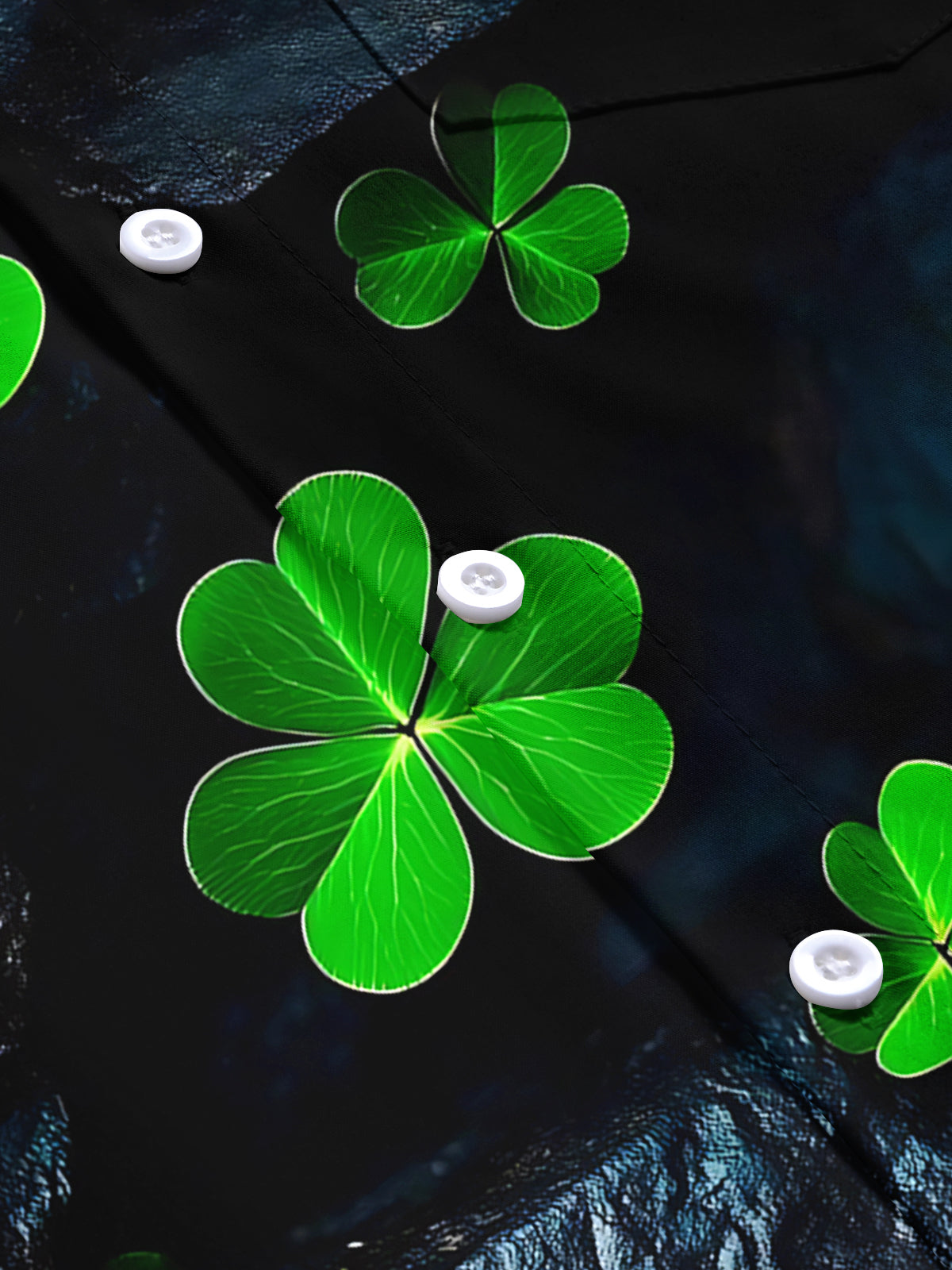 Clover Print Men's Pocket Short Sleeve Shirts