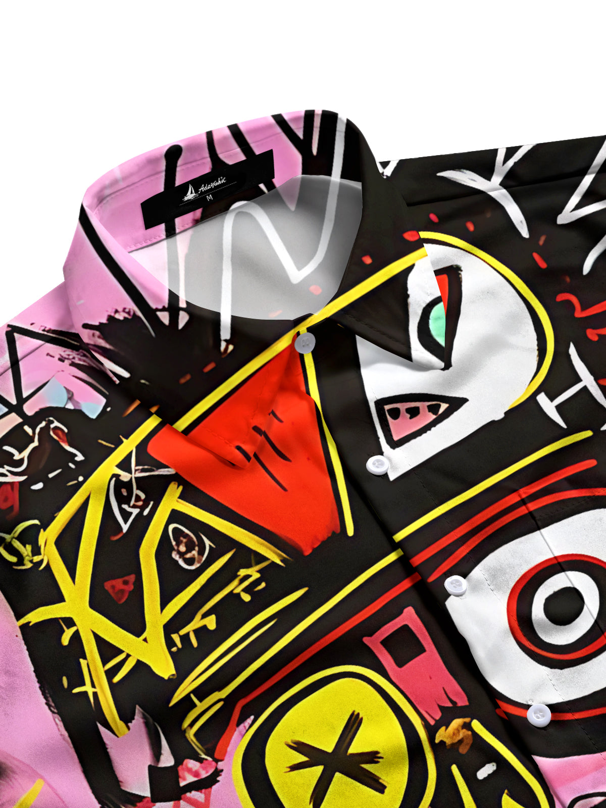 Abstract Art Print Men's Pocket Short Sleeve Shirts