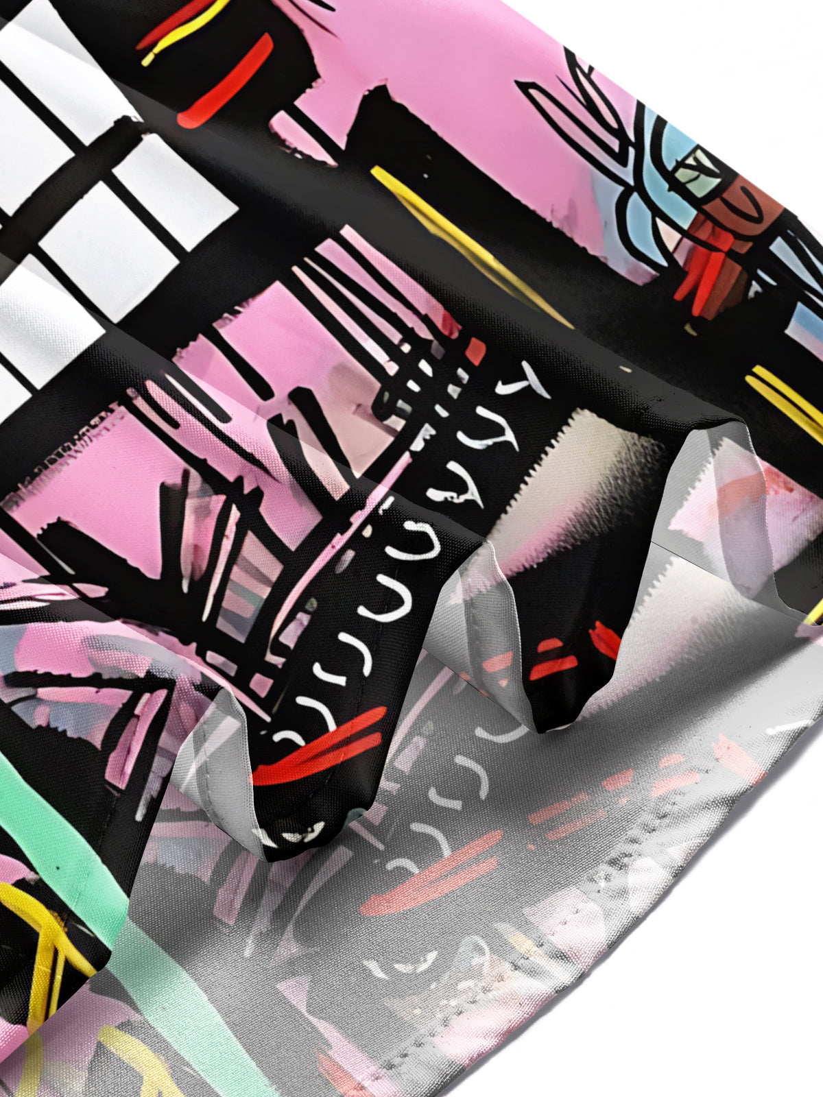 Abstract Art Print Men's Pocket Short Sleeve Shirts