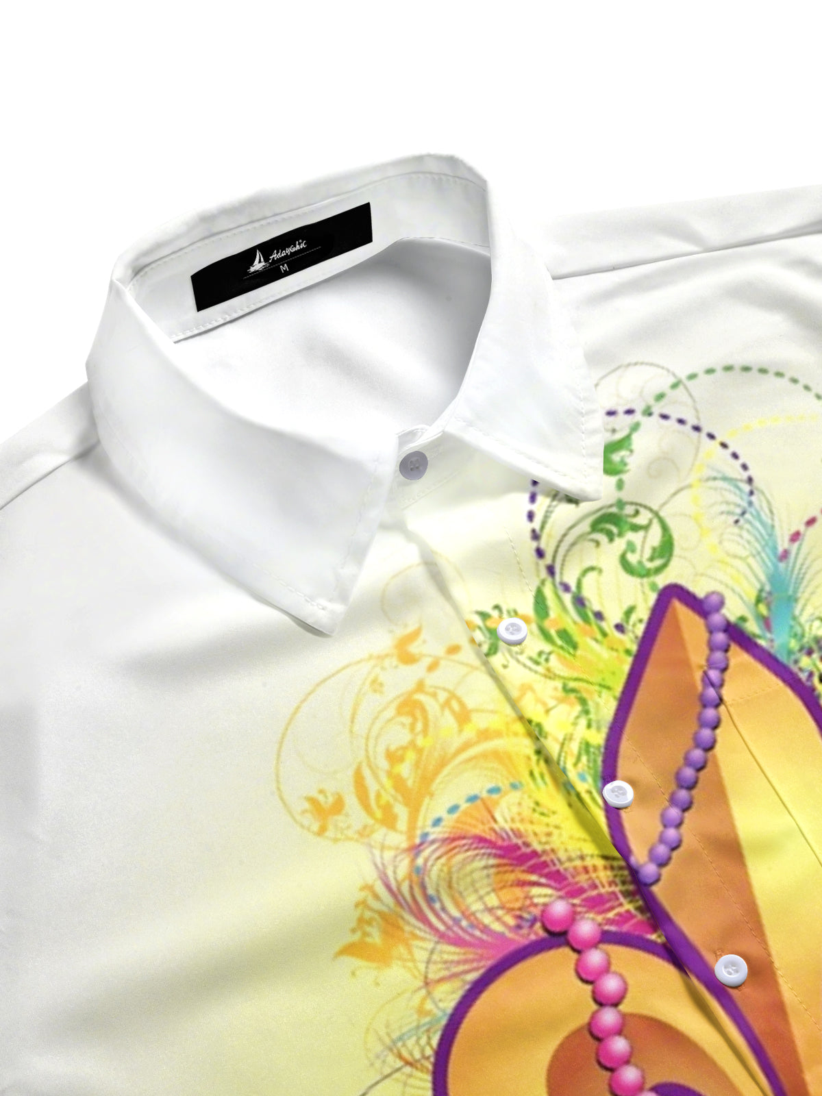 Mardi Gras Print Men's Pocket Short Sleeve Shirts