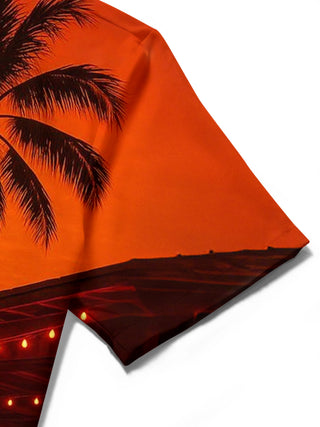 men's printed shirt close-up short sleeve