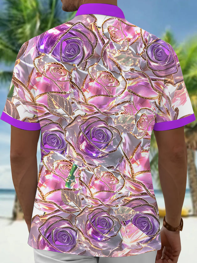 Floral Men's Pocket Short Sleeve Shirts