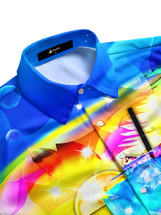 Men's Hawaiian aloha short sleeve shirt side view