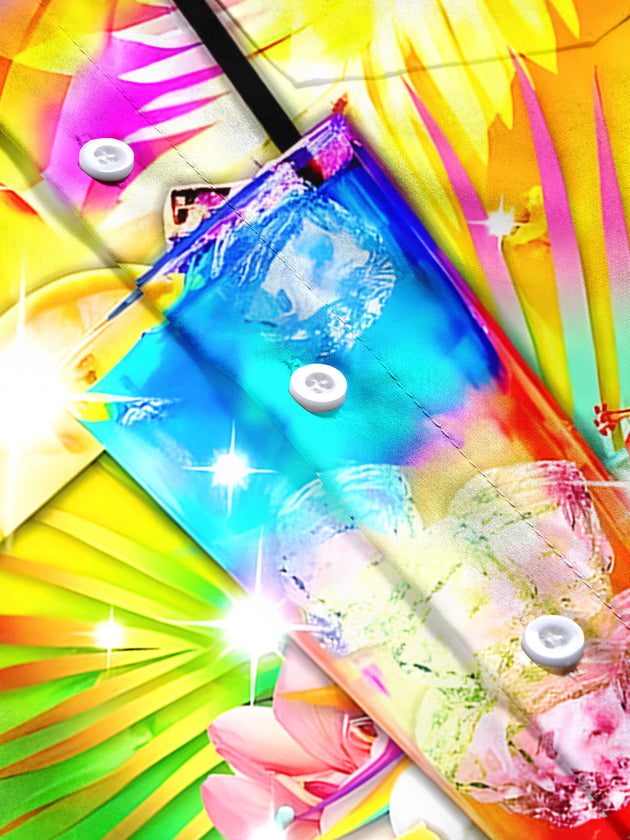 Hawaiian Drink Men's Pocket Short Sleeve Shirts