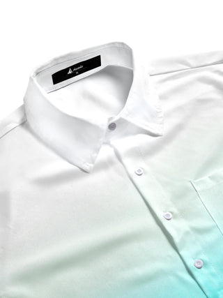 Men's tie-dye short sleeve shirt side view