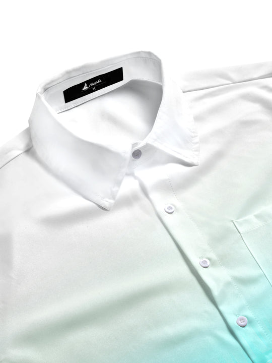 Men's tie-dye short sleeve shirt side view