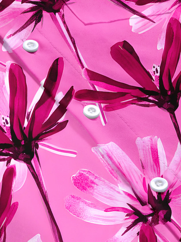 Floral Men's Pocket Short Sleeve Shirts