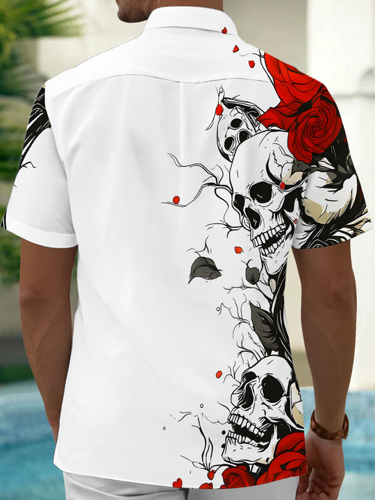 men's flower print shirt back view