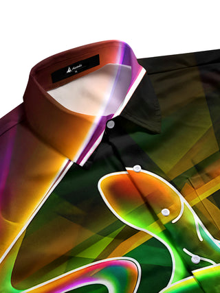 men's art print shirt side view