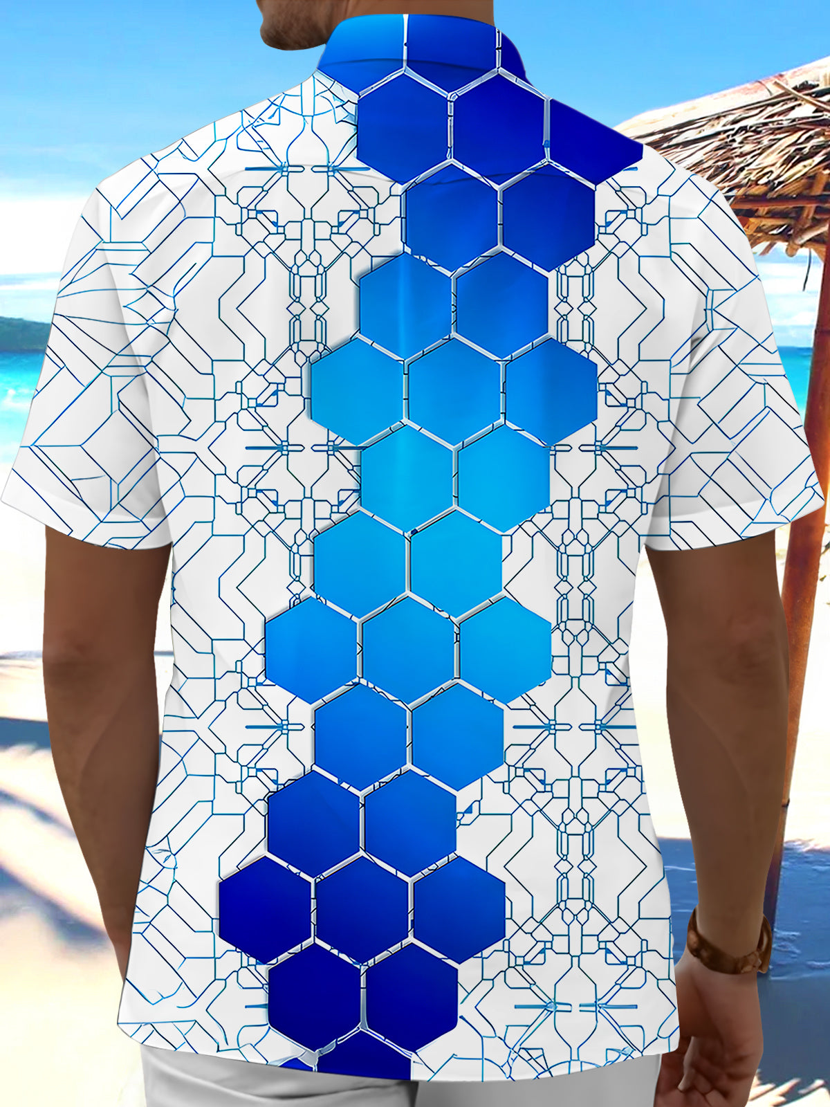 Geometry Men's Pocket Short Sleeve Shirts