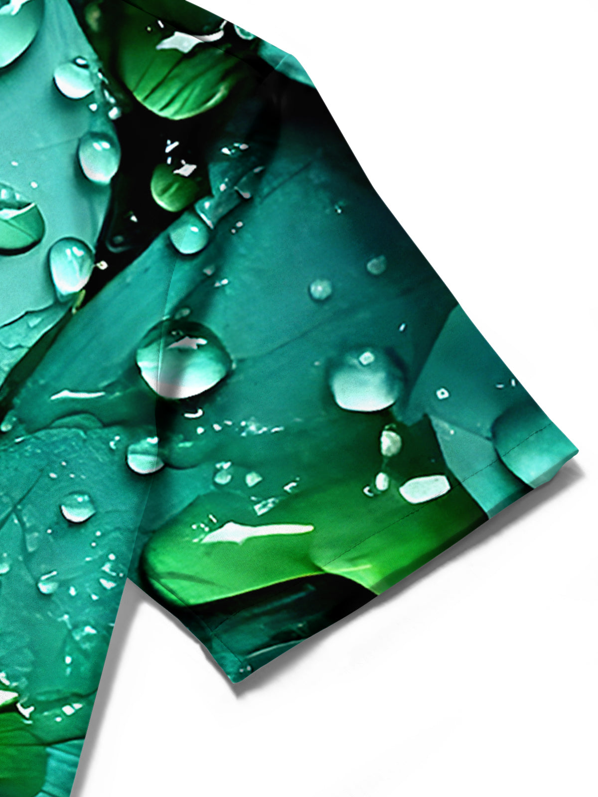 Hawaiian Leaf Water Drop Men's Pocket Short Sleeve Shirts