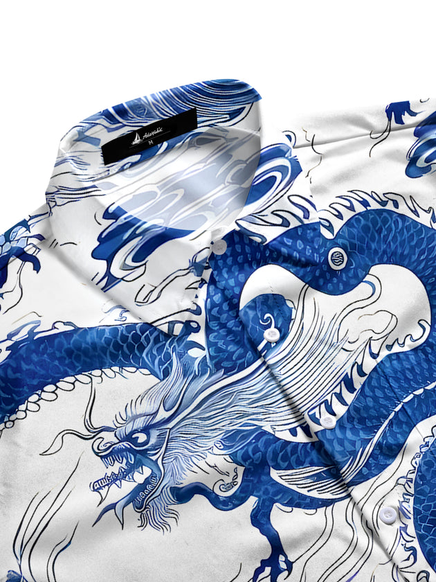 men's Chinese dragon shirt side view