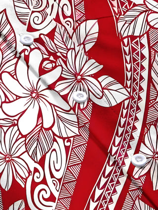 men's Hawaiian short sleeve flat lay shirt