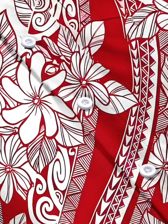 men's Hawaiian short sleeve flat lay shirt