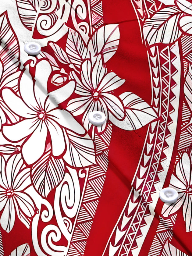 men's Hawaiian short sleeve flat lay shirt